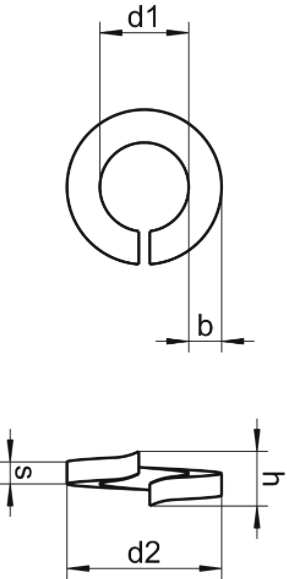 Гровер (шайба пружинная) с отогнутыми концами DIN 127A